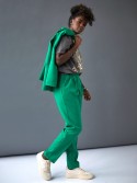 Elegant green cigarette pants with a crease SFMY16767 - Online store - Boutique